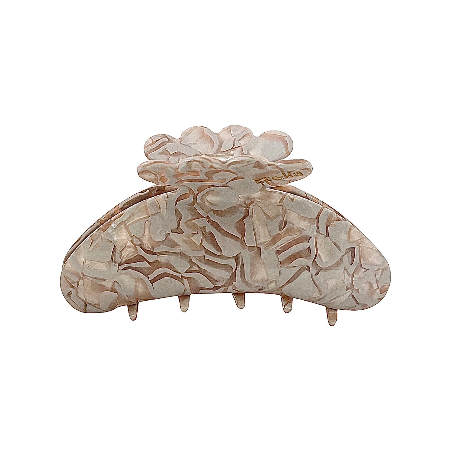 Hårklämma 9 cm Beige Crush - Cleo